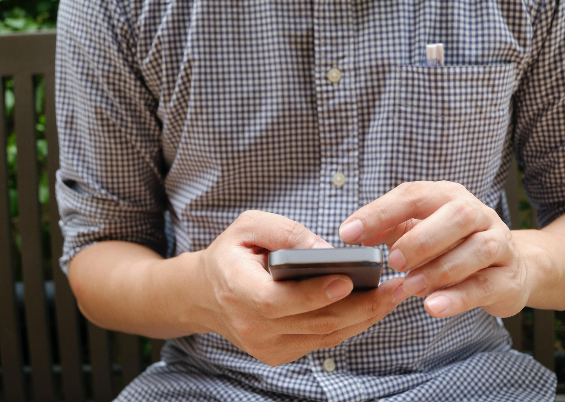 man browsing phone